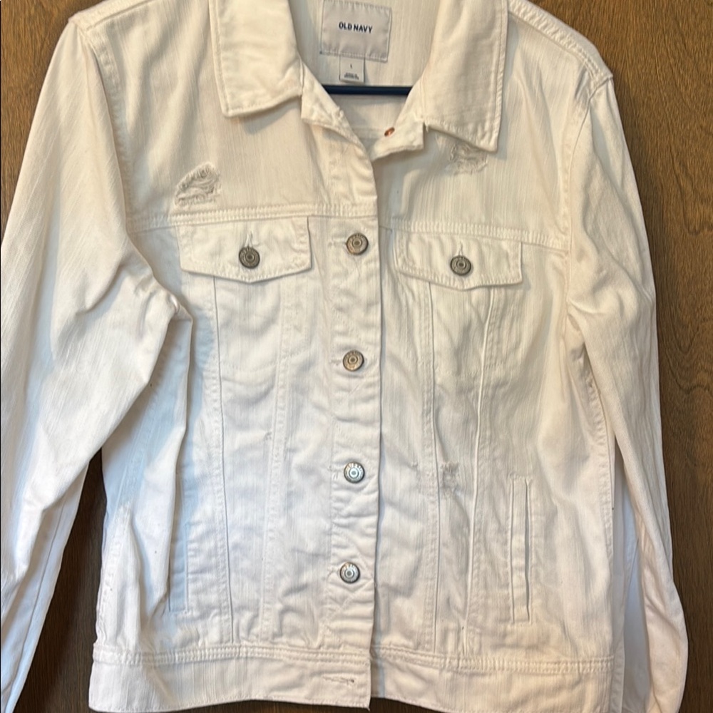Old Navy White Button-Up Jacket - image 1